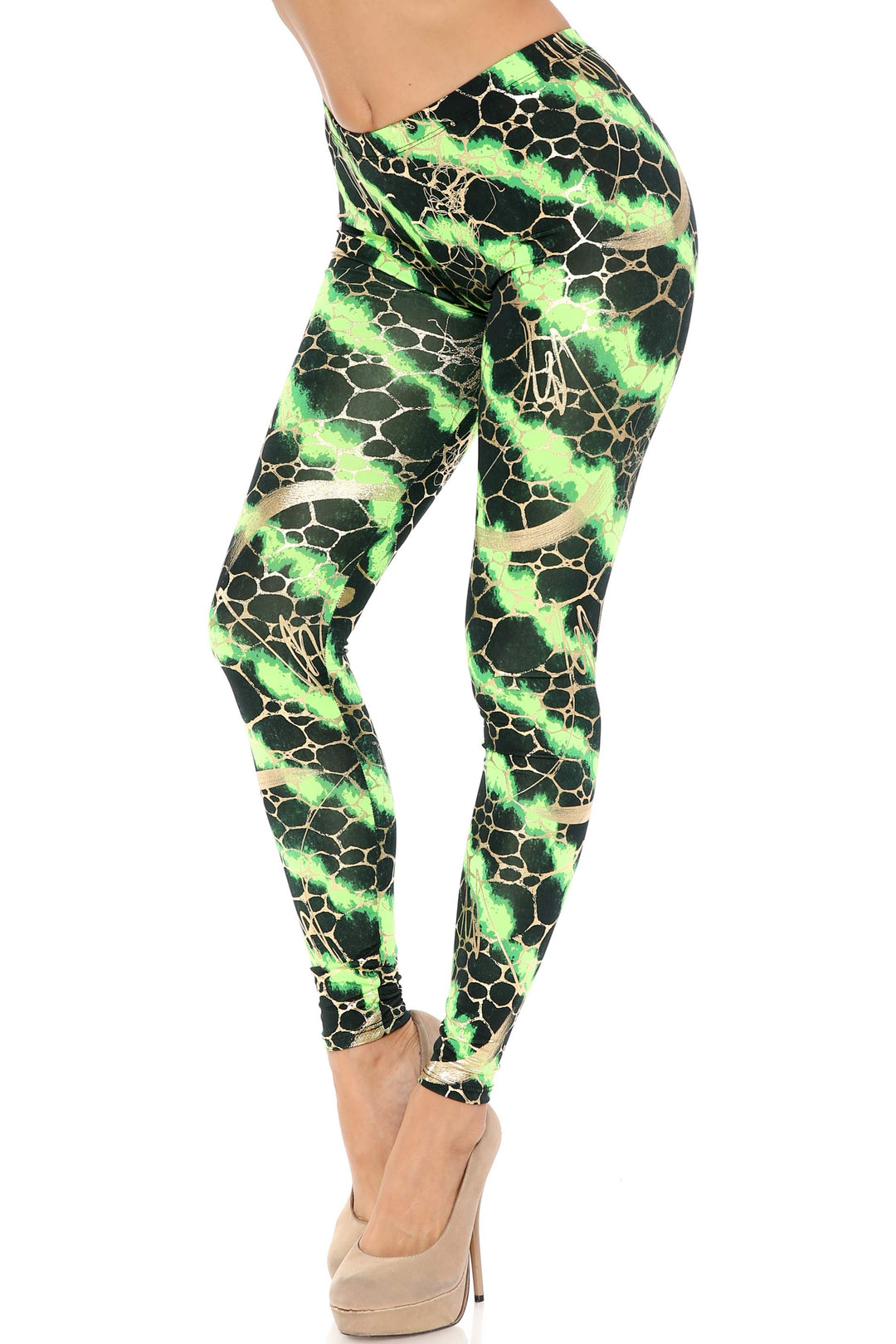 Creamy Soft Black Weed Plus Size Leggings