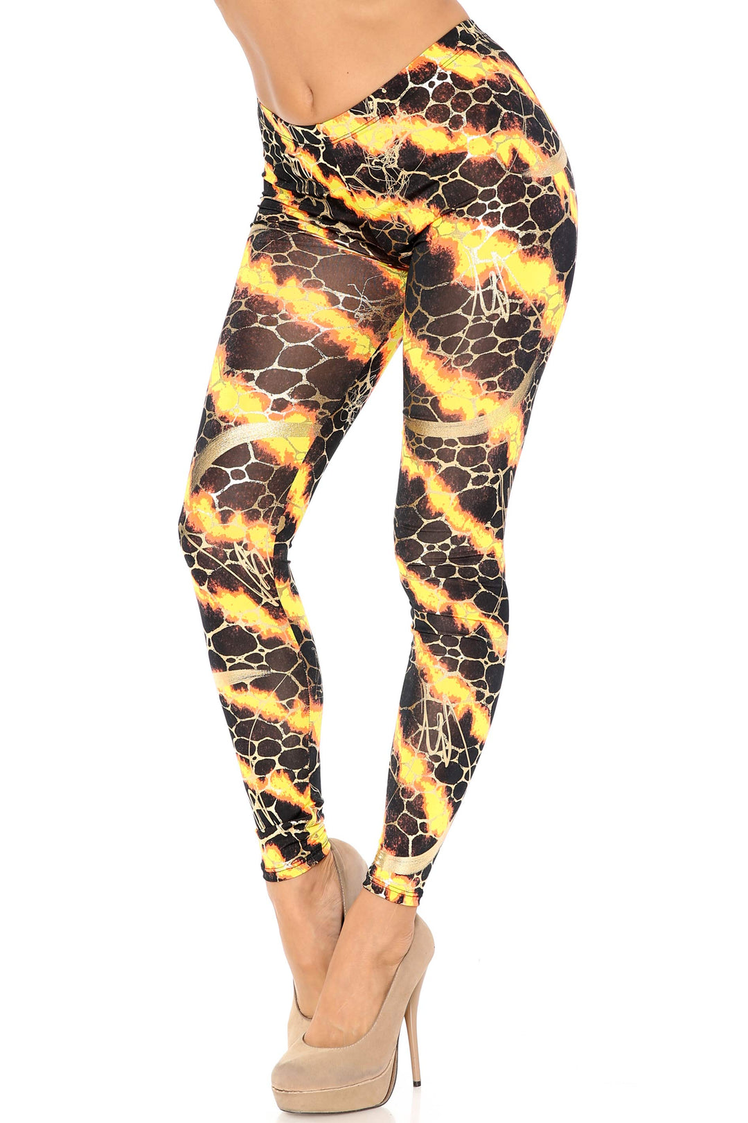Creamy Soft Black Weed Plus Size Leggings