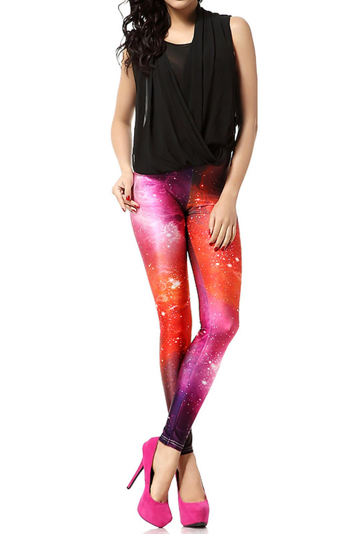 Premium Graphic Color Blast Galaxy Leggings