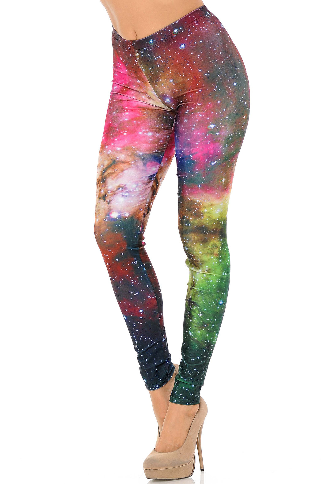 Graphic Print Lucid Nebula Galaxy Leggings