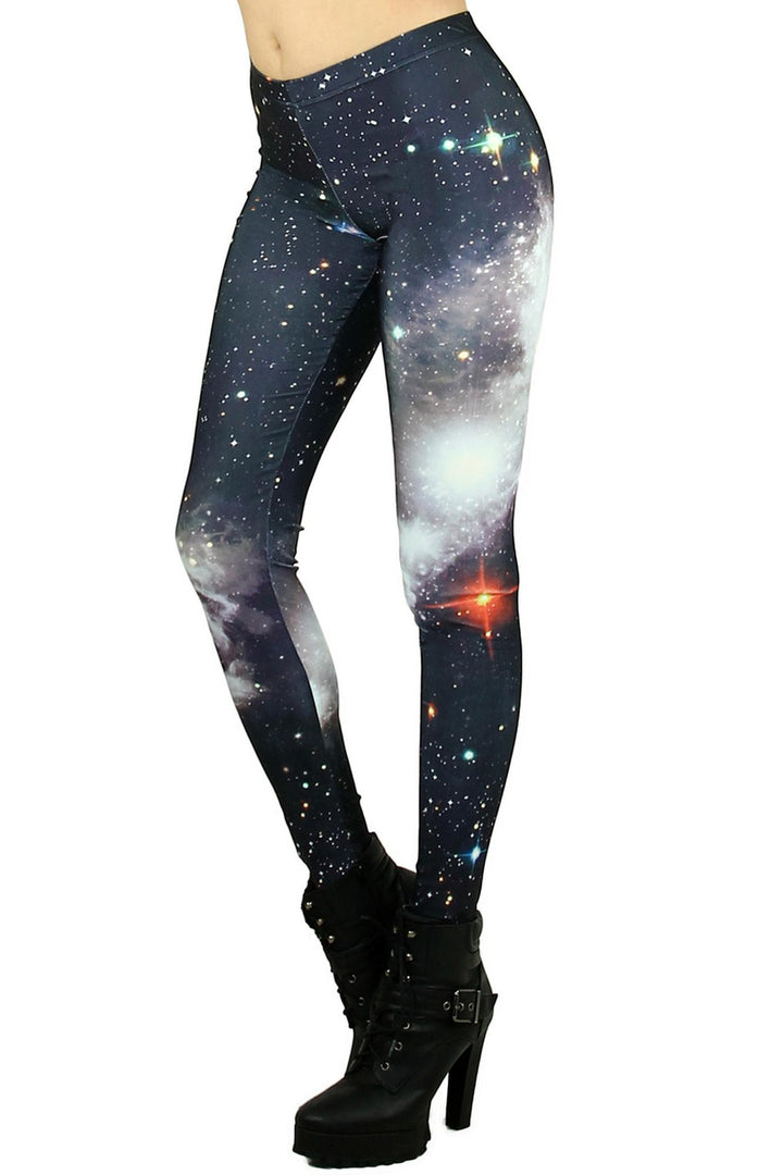 Premium Graphic Black Galaxy Leggings