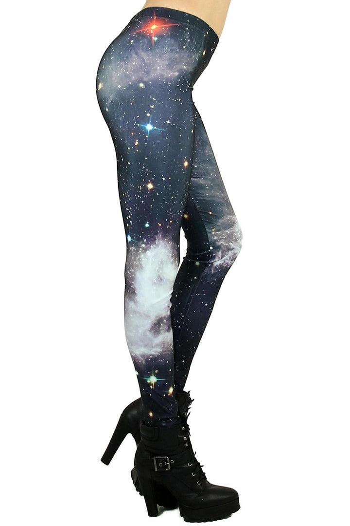 Premium Graphic Black Galaxy Leggings