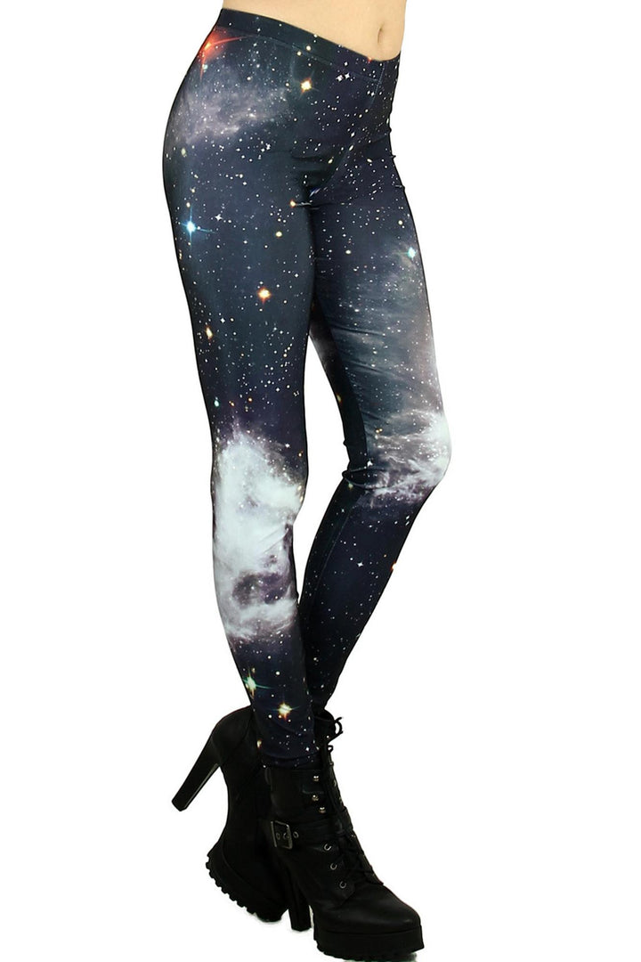 Premium Graphic Black Galaxy Leggings