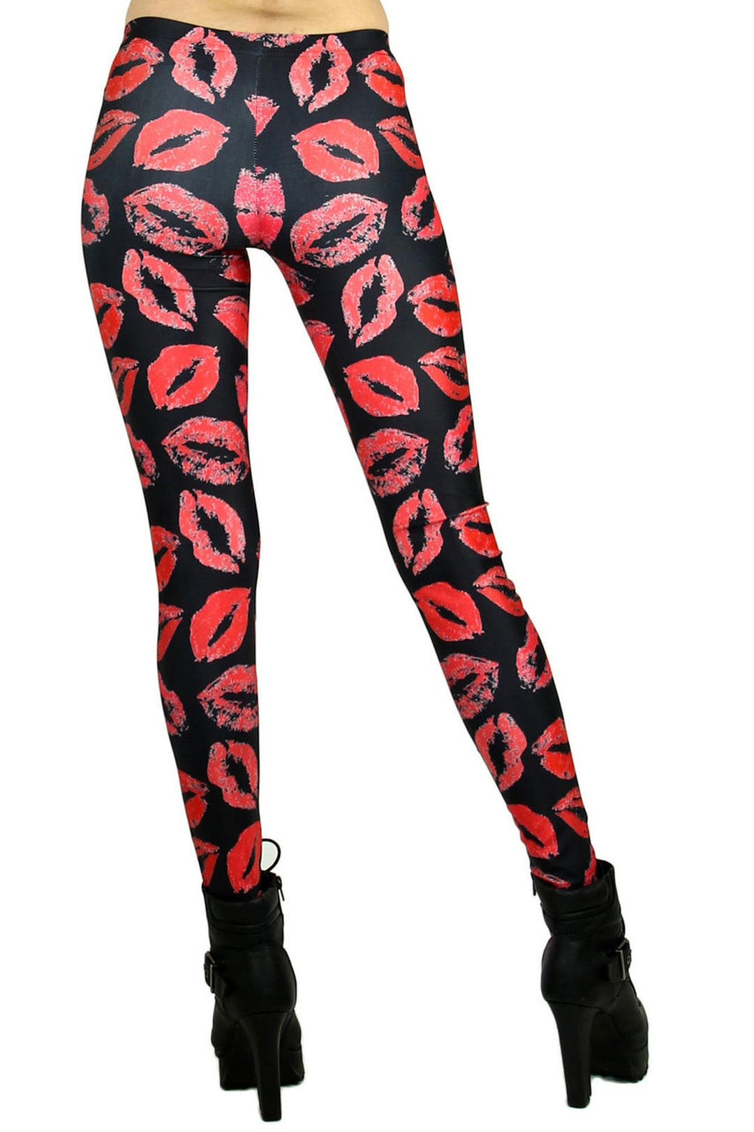 Graphic Printed Red Lips Leggings