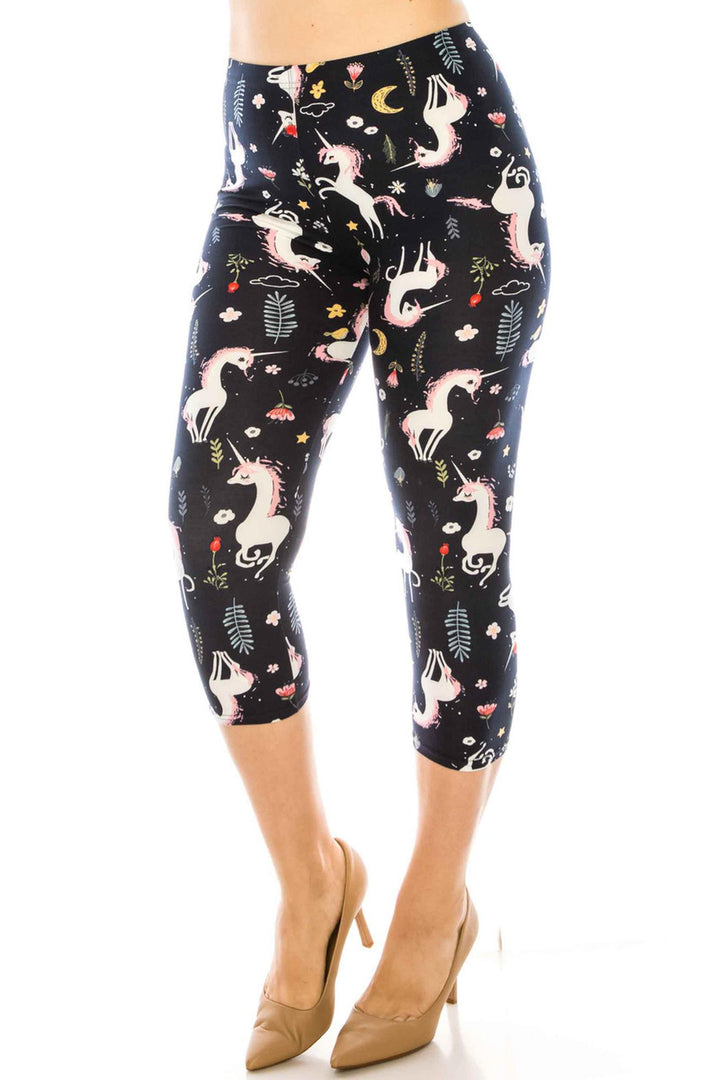 Buttery Smooth Unicorns by Night Plus Size Capri