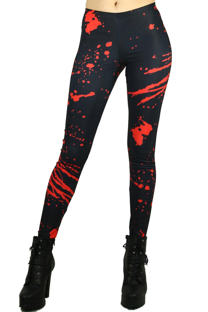 Premium Graphic Red Splatter Leggings