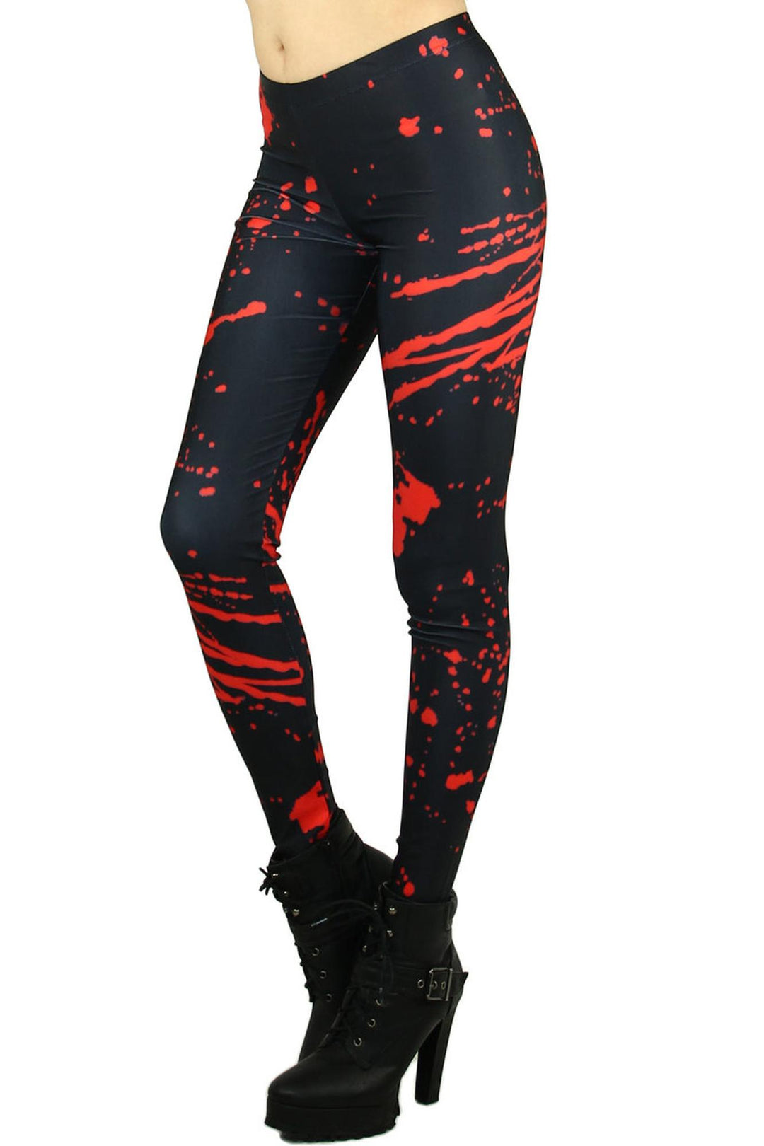 Premium Graphic Red Splatter Leggings