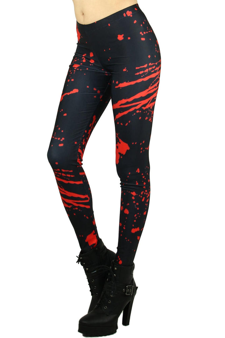 Premium Graphic Red Splatter Leggings