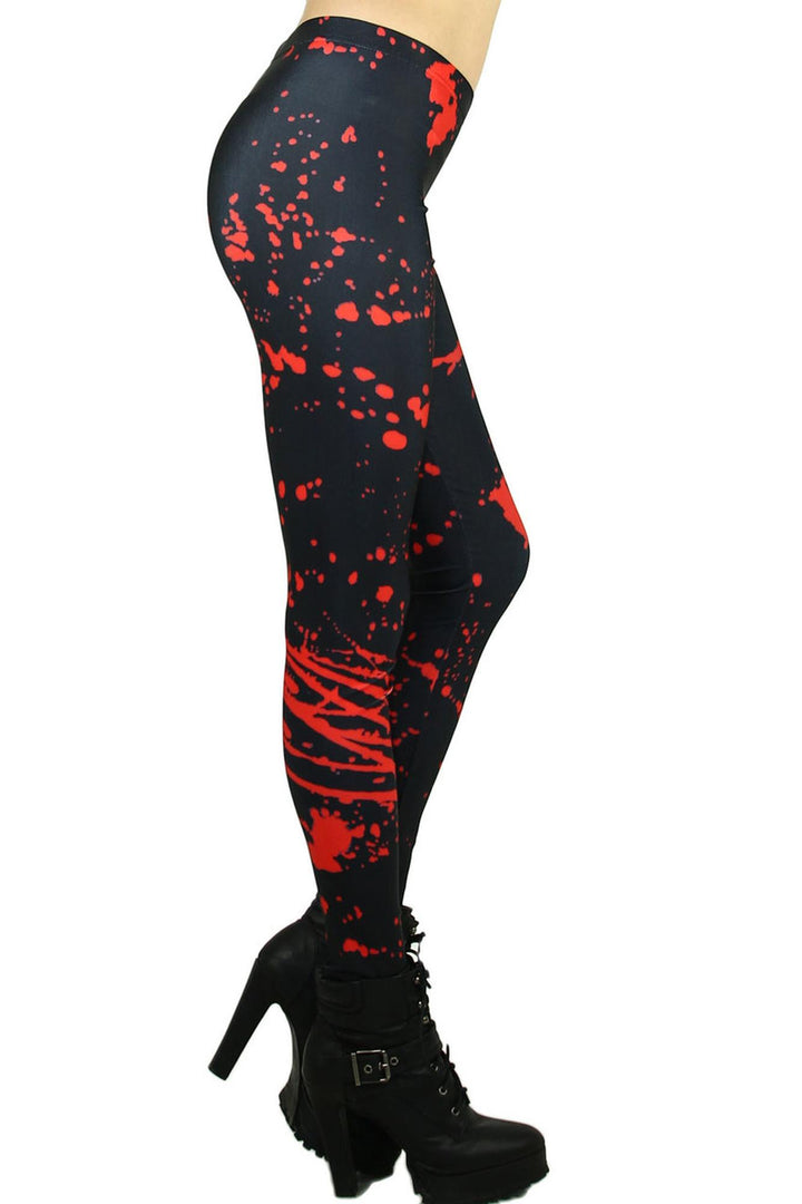 Premium Graphic Red Splatter Leggings