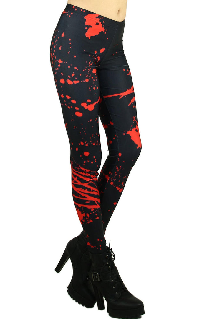 Premium Graphic Red Splatter Leggings