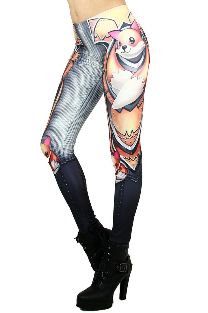 Graphic Printed Foxy Armor Leggings