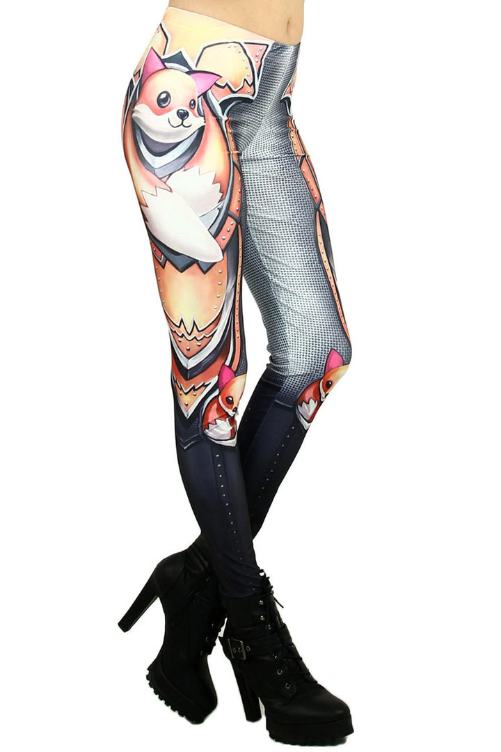 Graphic Printed Foxy Armor Leggings
