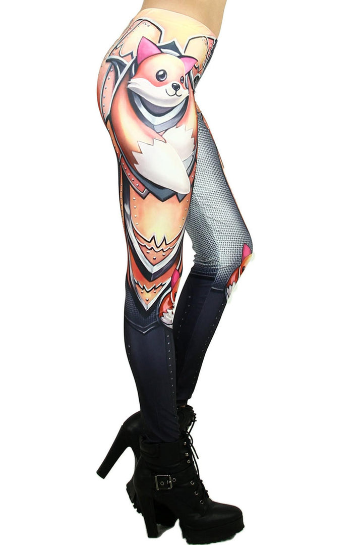 Graphic Printed Foxy Armor Leggings