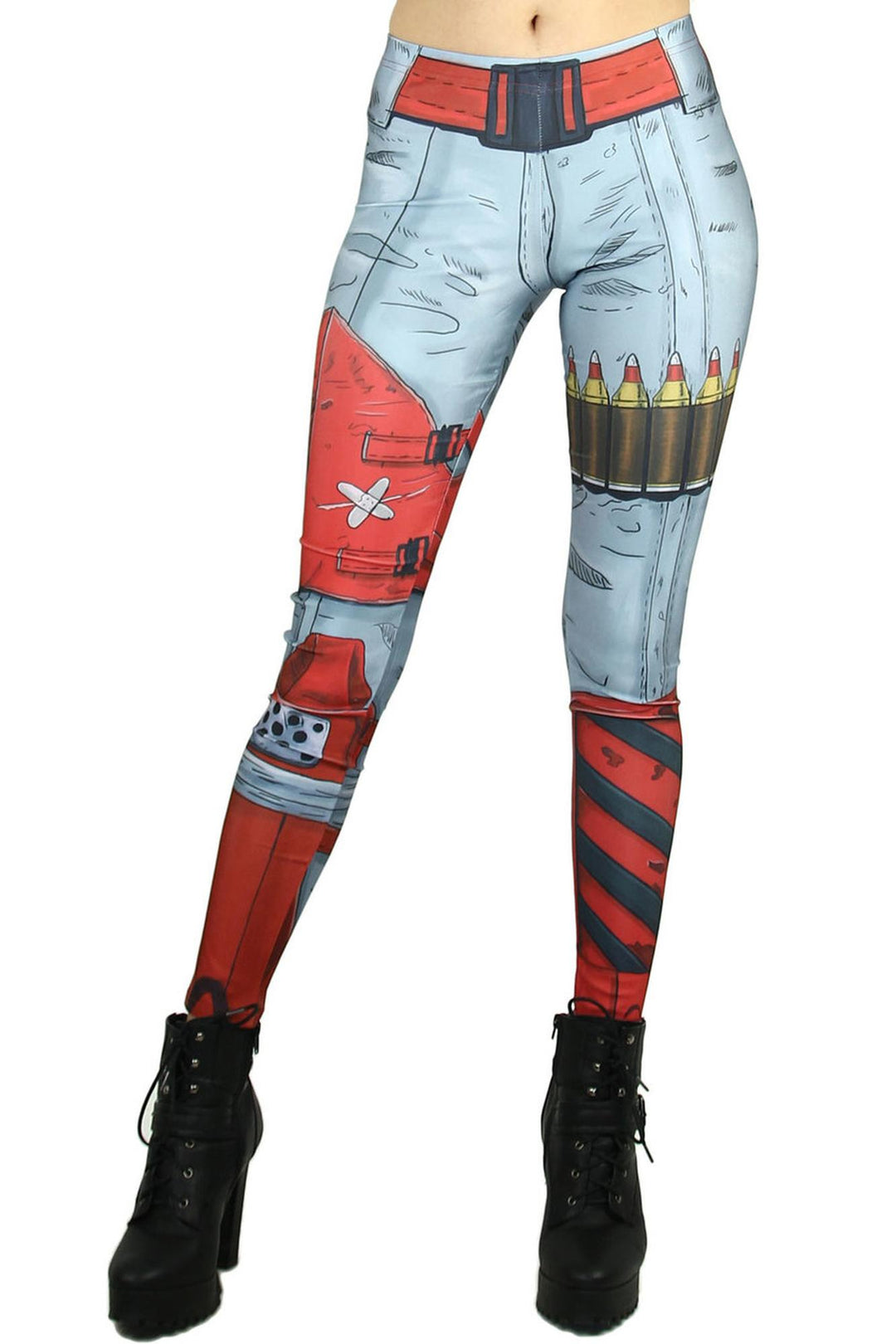Graphic Print Comic Mercenary Leggings