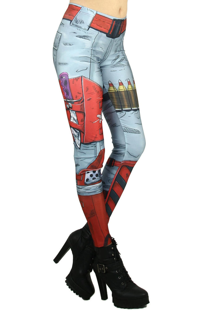 Graphic Print Comic Mercenary Leggings