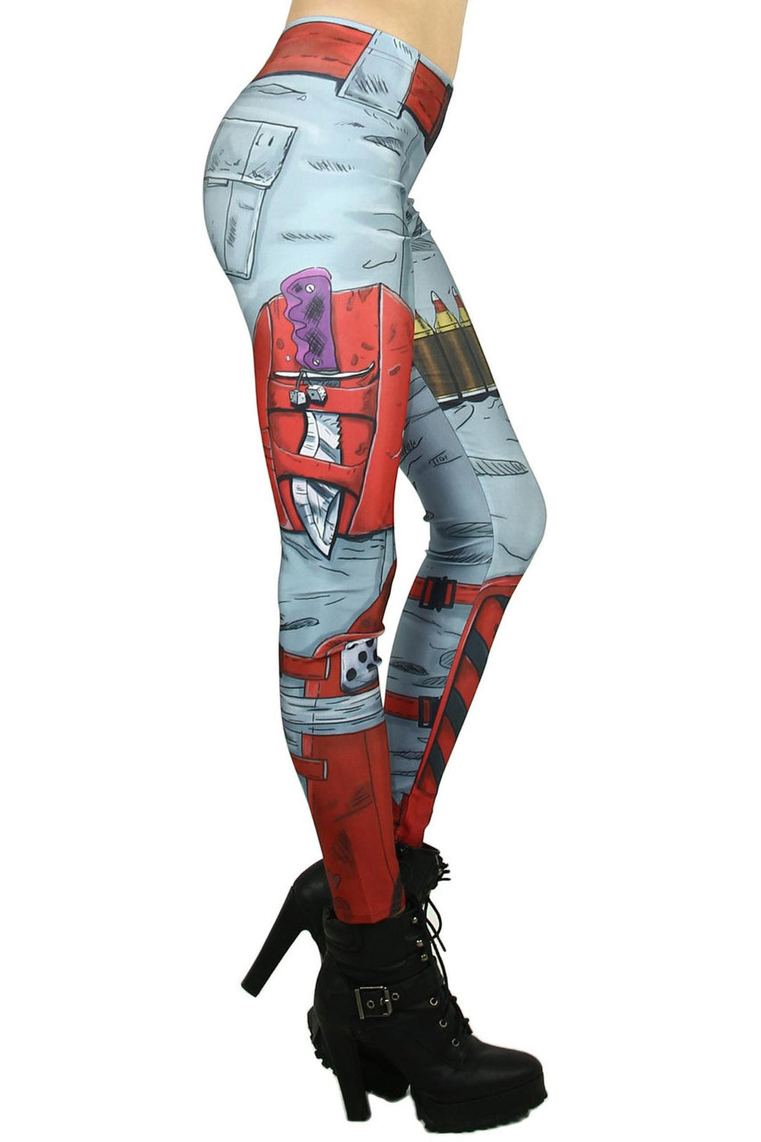 Graphic Print Comic Mercenary Leggings