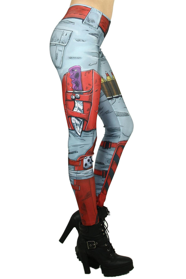 Graphic Print Comic Mercenary Leggings