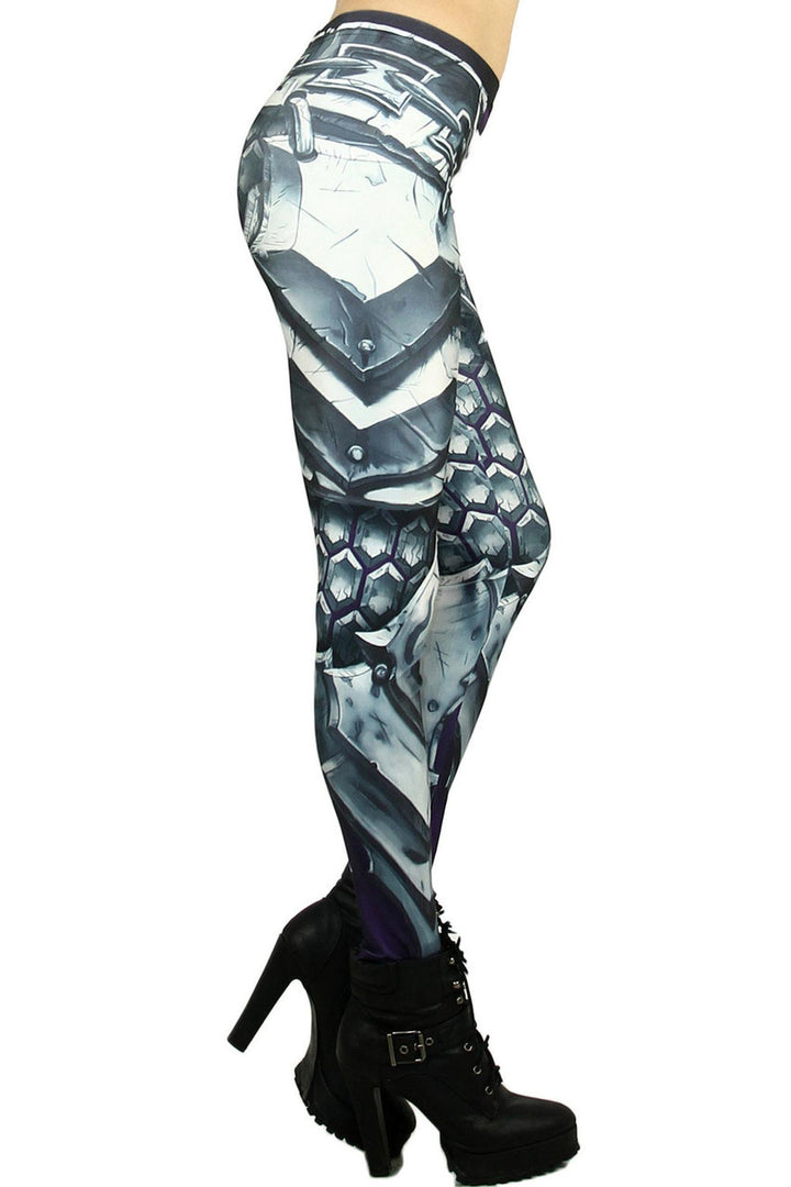 Premium Graphic Chunky Plate Armor Leggings