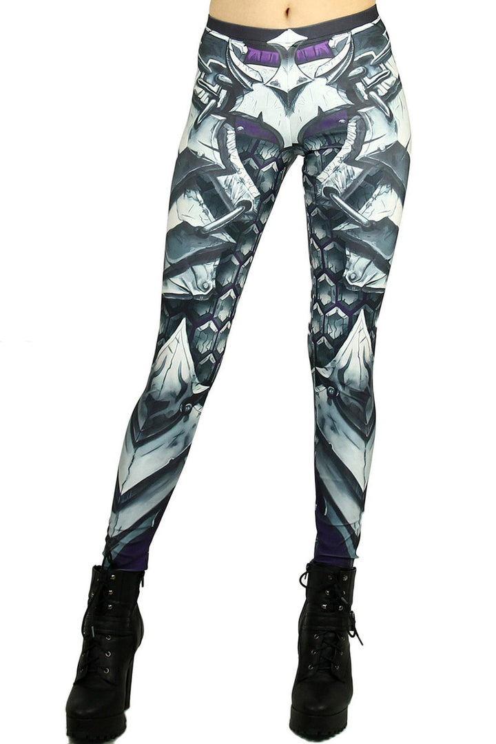 Premium Graphic Chunky Plate Armor Leggings