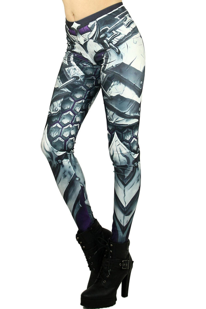 Premium Graphic Chunky Plate Armor Leggings