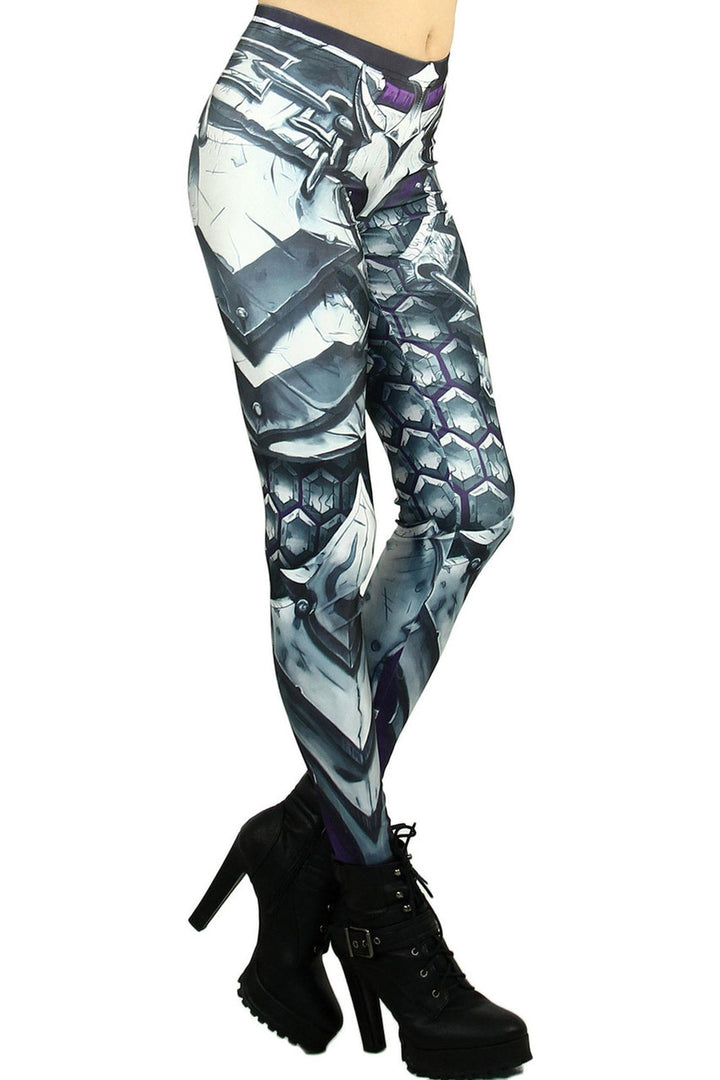 Premium Graphic Chunky Plate Armor Leggings