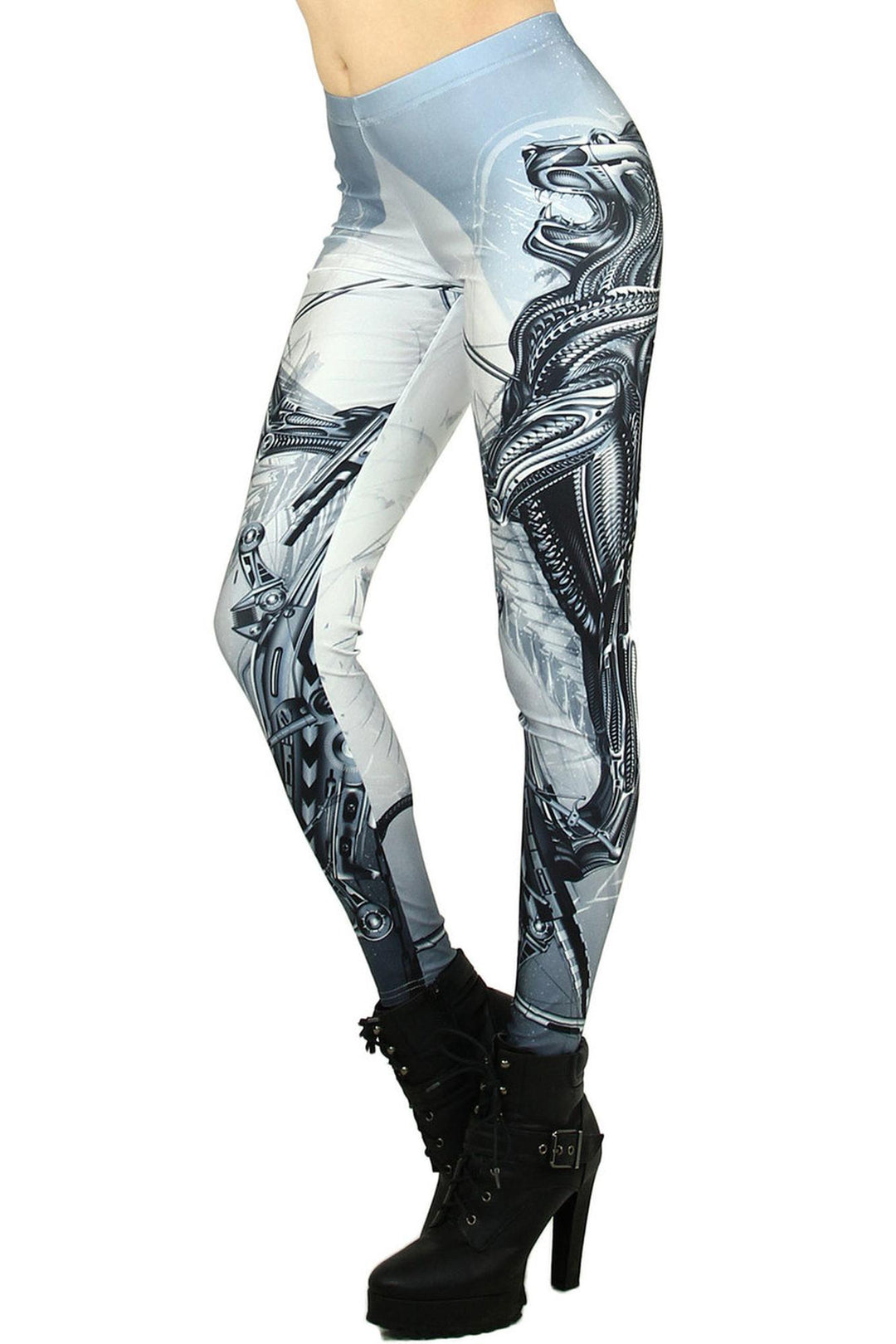 Graphic Printed Cyborg Lion Leggings