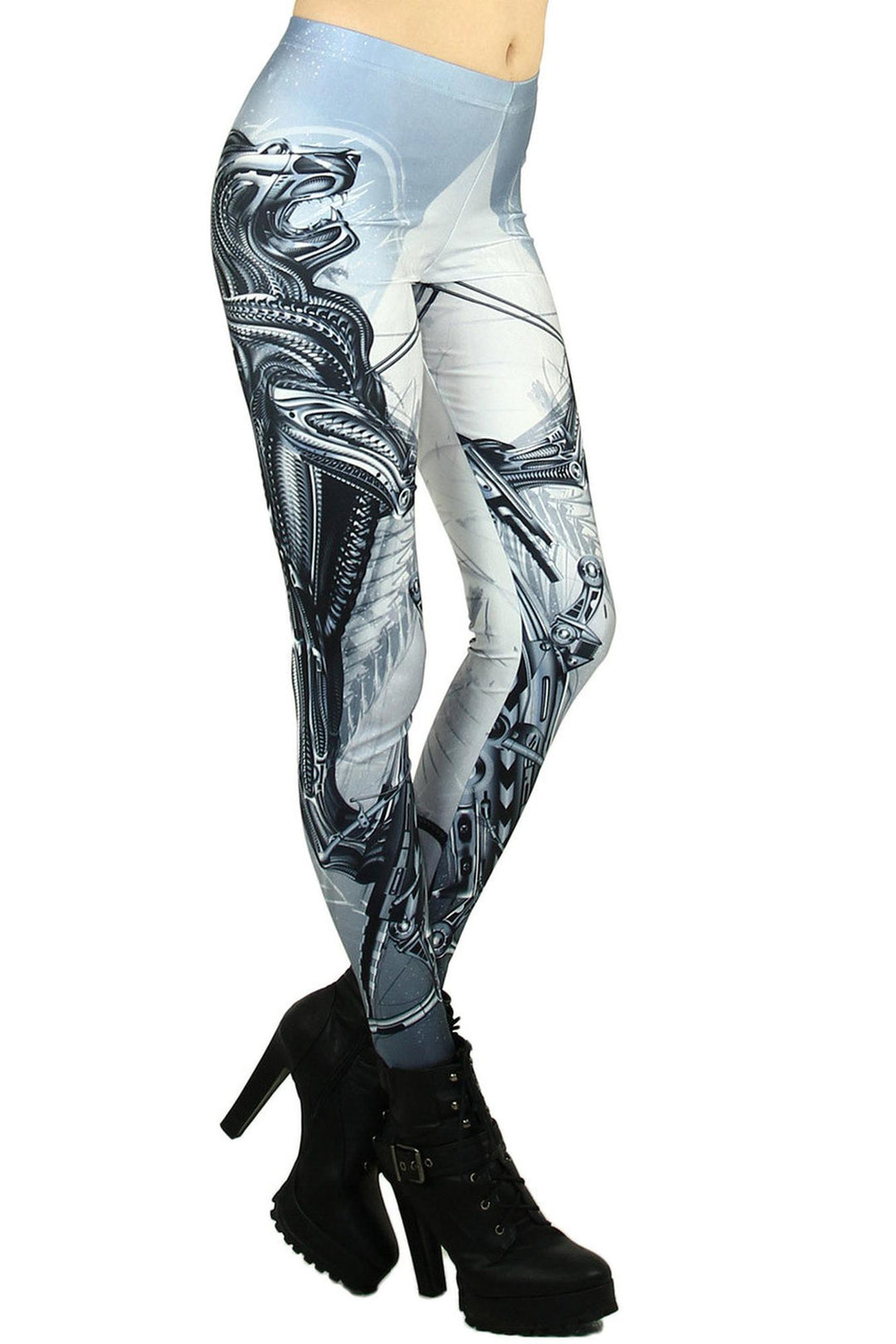 Graphic Printed Cyborg Lion Leggings