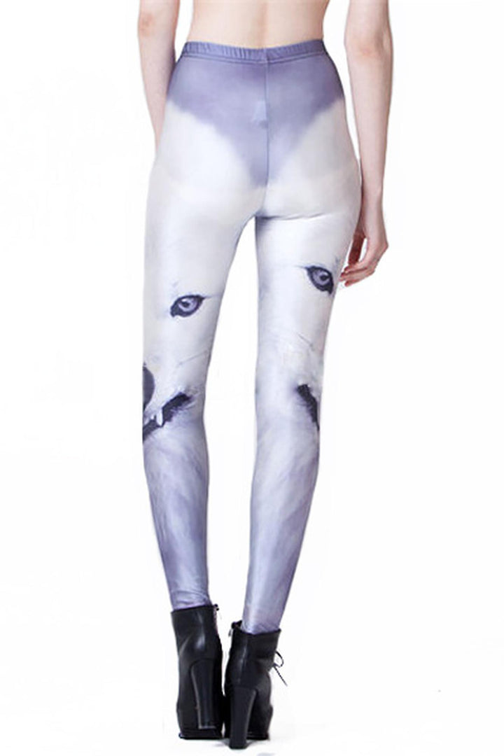 Graphic Snow Wolf Leggings