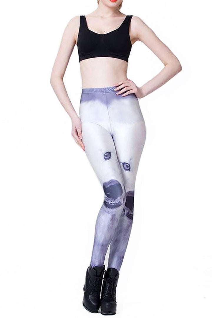 Graphic Snow Wolf Leggings