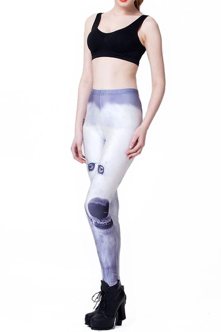 Graphic Snow Wolf Leggings