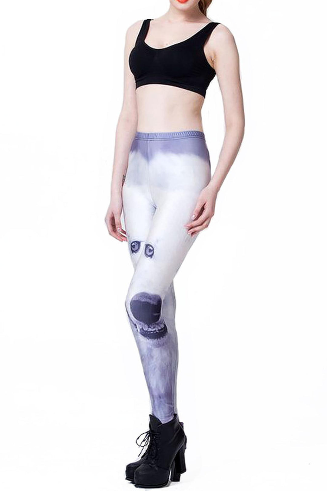 Graphic Snow Wolf Leggings