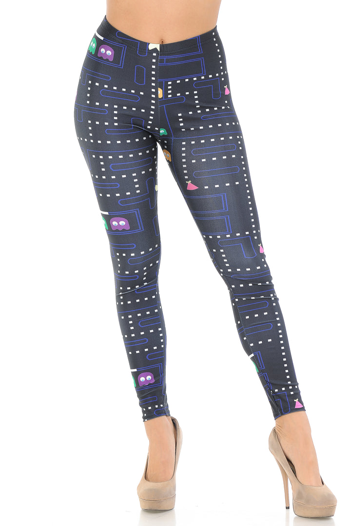 Graphic Printed Vintage Pacman Leggings
