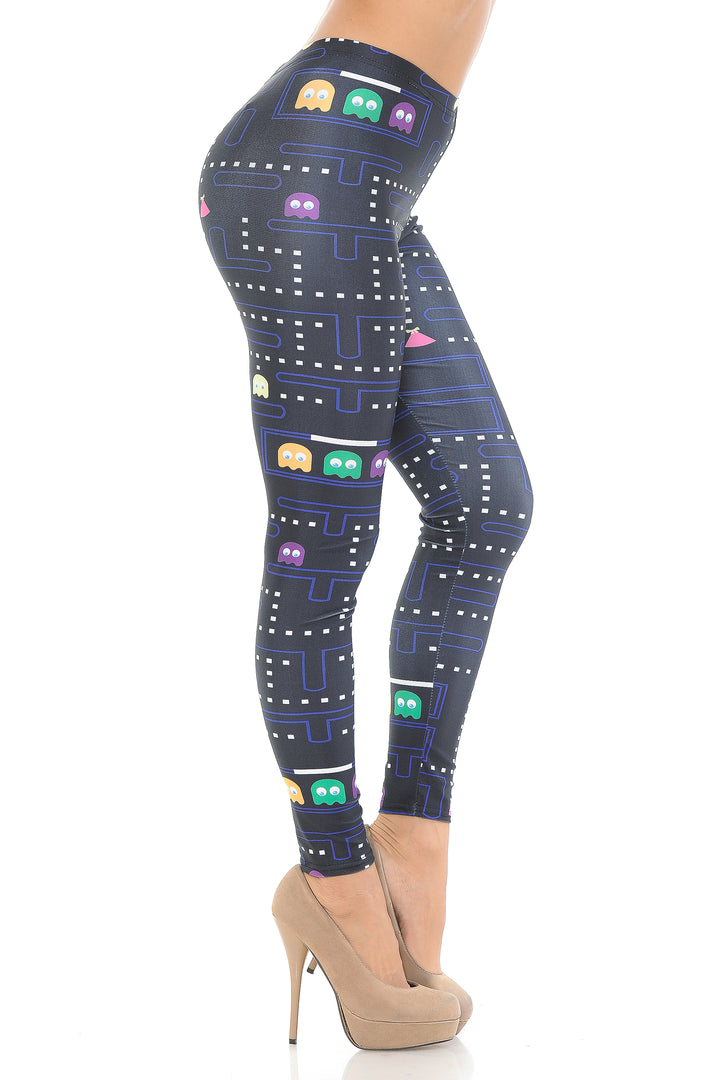 Graphic Printed Vintage Pacman Leggings