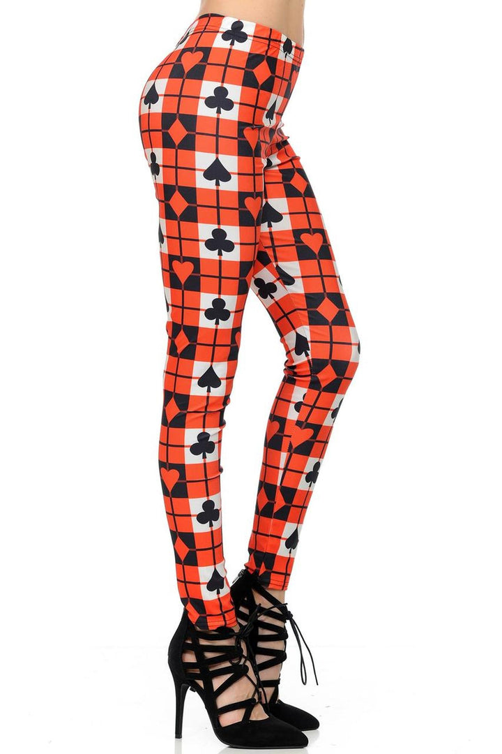 Graphic Print Playing Card Leggings