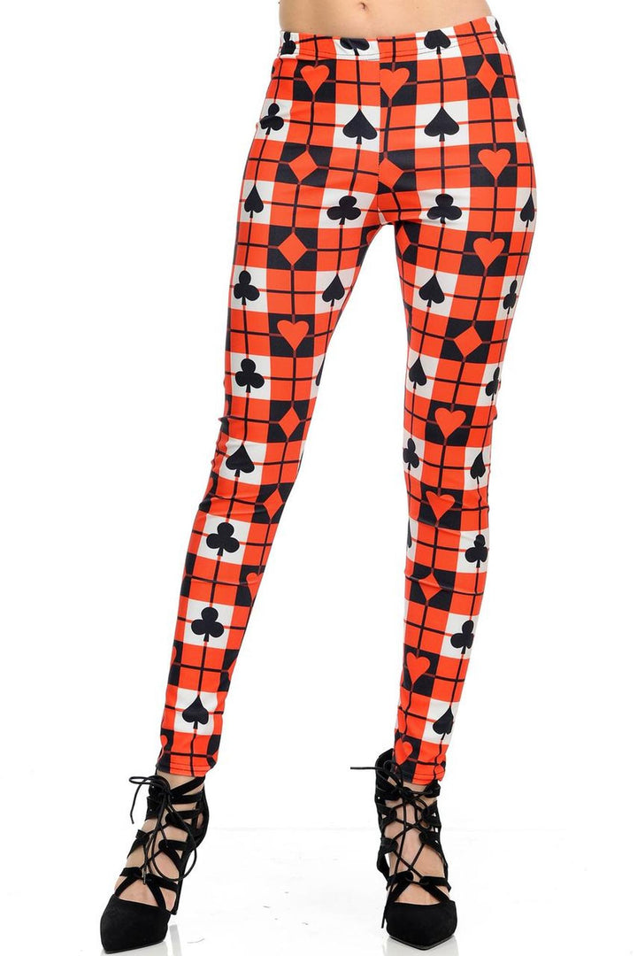 Graphic Print Playing Card Leggings