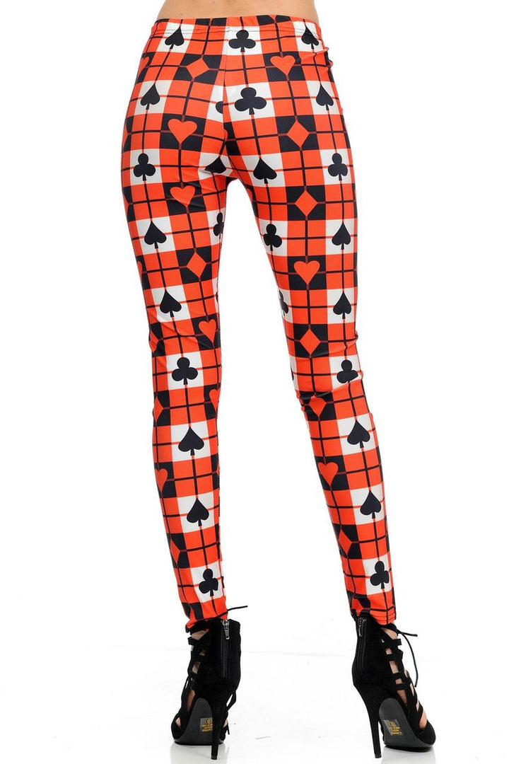 Graphic Print Playing Card Leggings