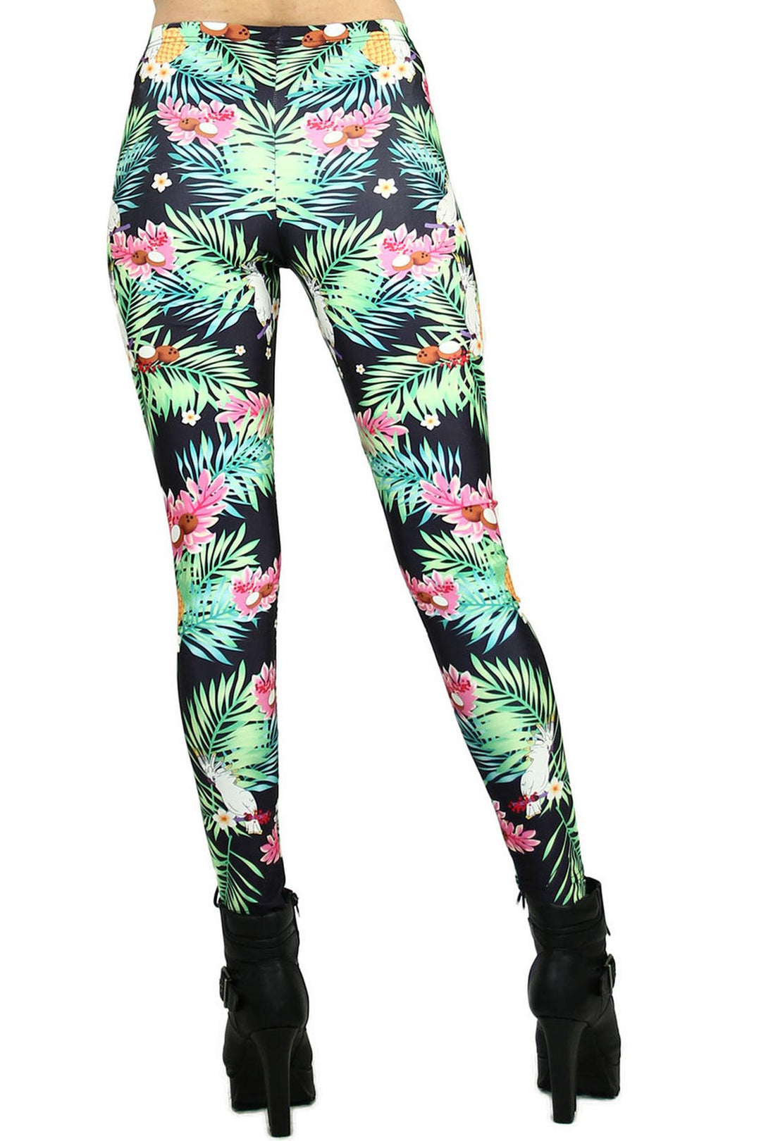 Graphic Tropical Palm Leaves Leggings
