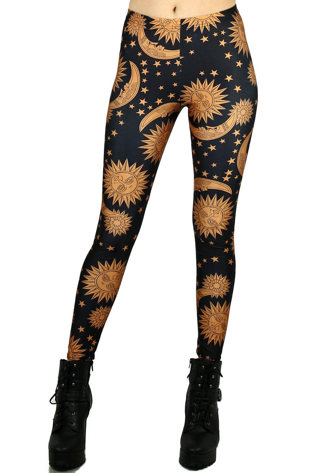 Graphic Sun Moon and Stars Leggings