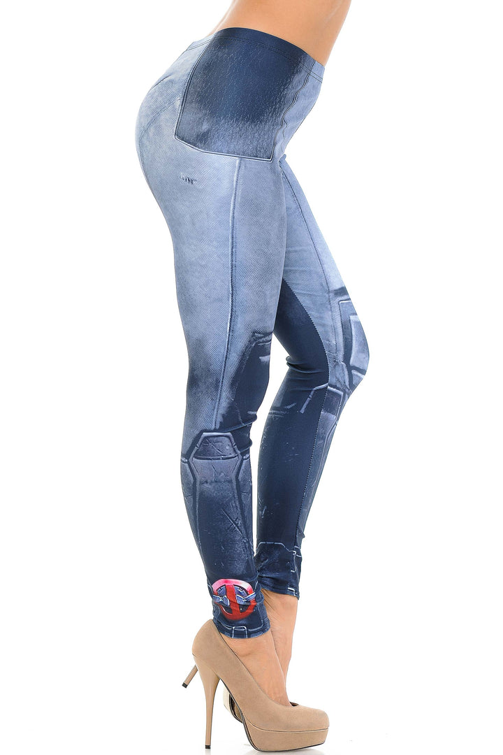 Graphic Print Leg Armor Leggings