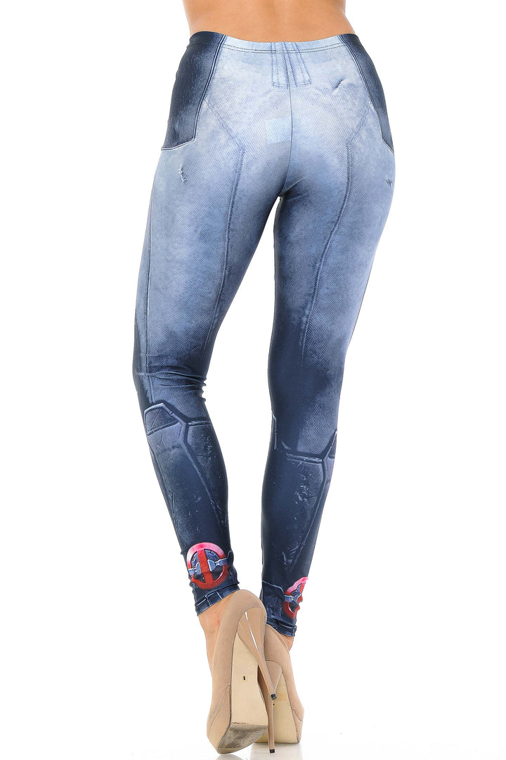 Graphic Print Leg Armor Leggings