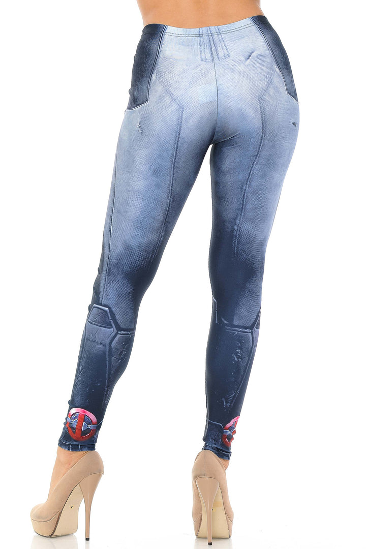 Graphic Print Leg Armor Leggings
