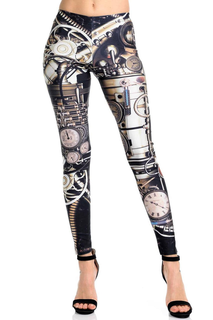 Premium Graphic Print Moxie Steampunk Leggings
