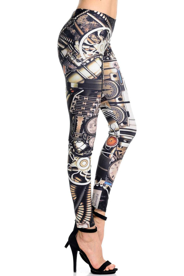 Premium Graphic Print Moxie Steampunk Leggings
