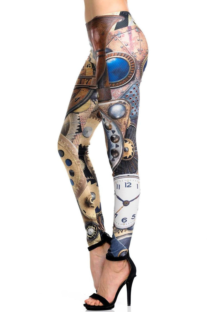 Premium Graphic Print Precision Steampunk Leggings