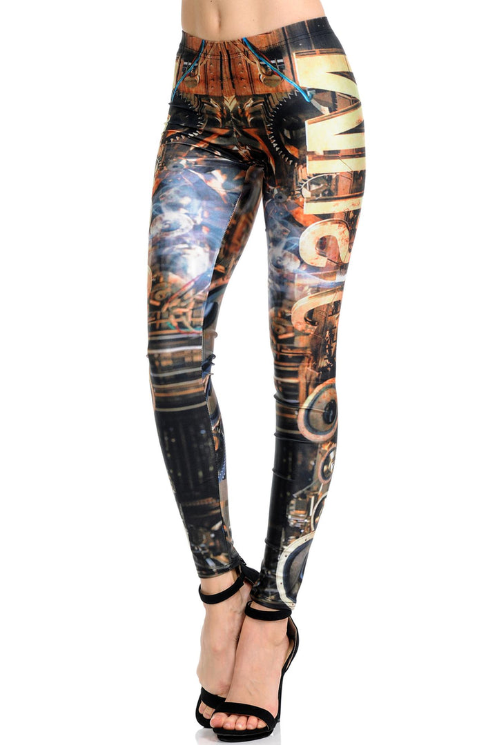 Premium Graphic Print Music Steampunk Leggings