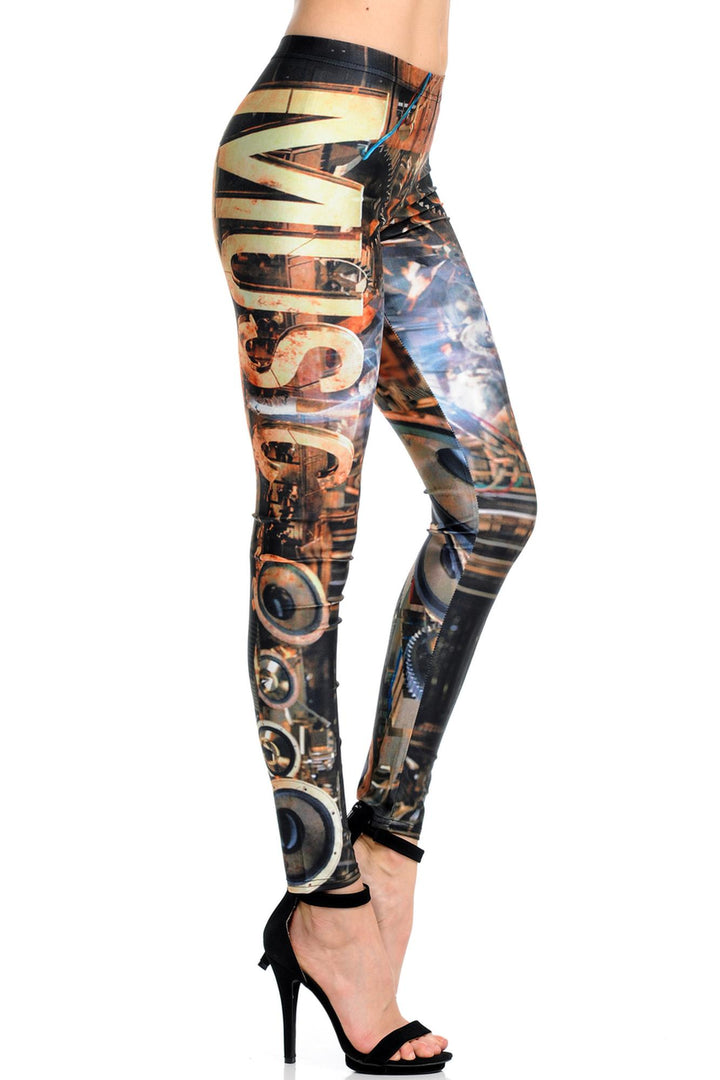 Premium Graphic Print Music Steampunk Leggings