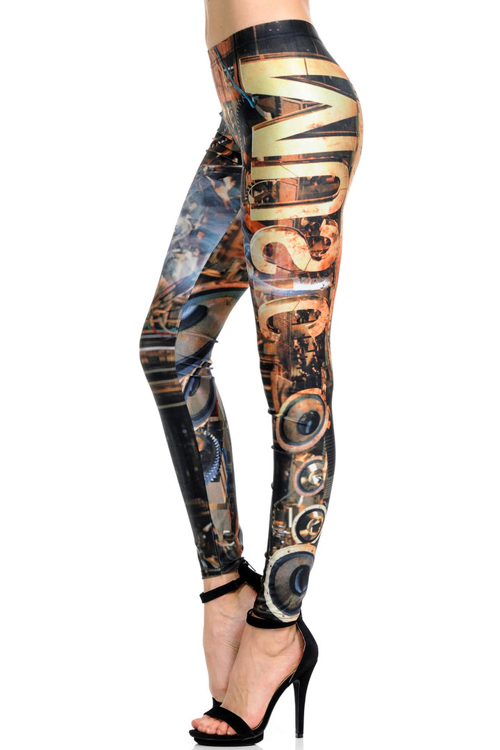 Premium Graphic Print Music Steampunk Leggings