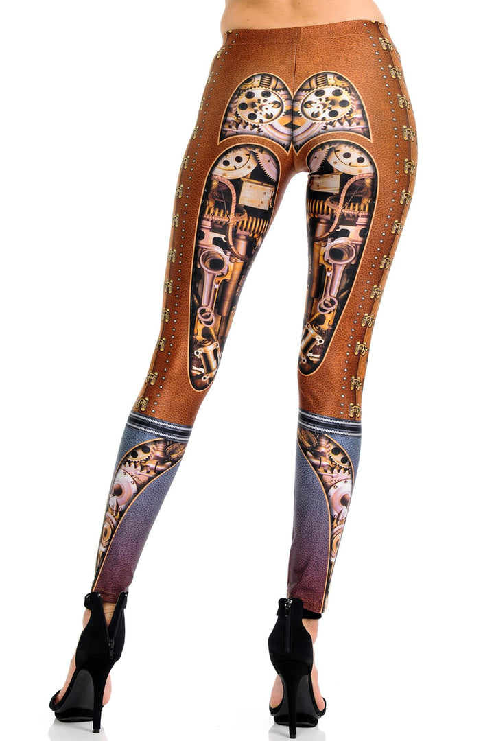 Premium Graphic Print Bionic Steampunk Leggings