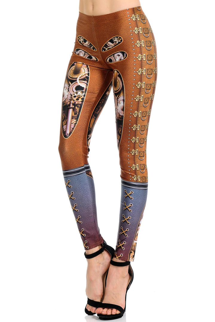 Premium Graphic Print Bionic Steampunk Leggings