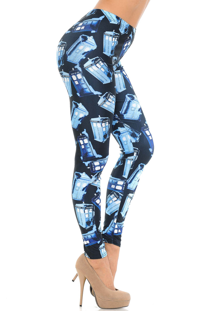 Graphic British Police Call Box Leggings